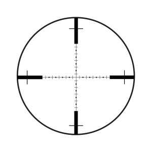 Crosshairs the Burris XTRII 210 scope hashes are one, mill dot (dots are half increments)