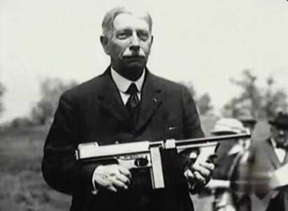 General John Thompson with his personal approach to the .45 ACP.