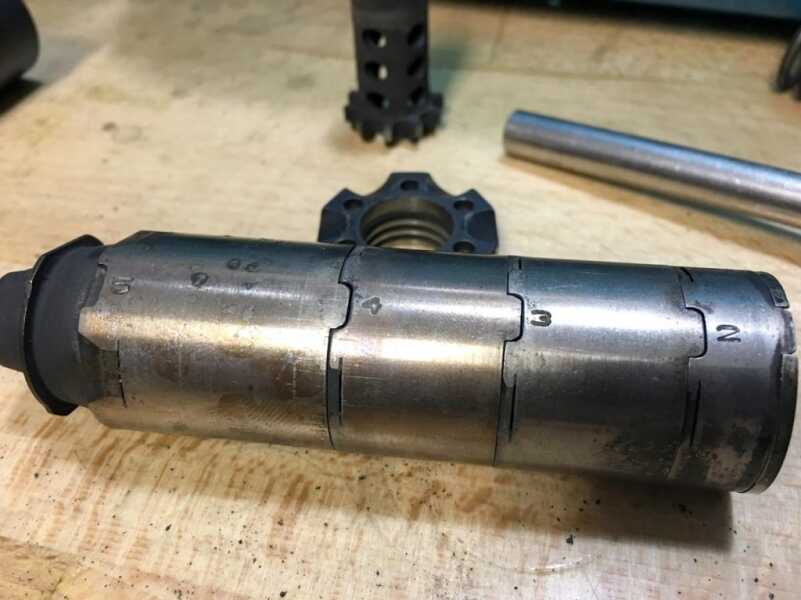 Note the numbered and notched baffles. It's easy to put them back in the correct orientation.