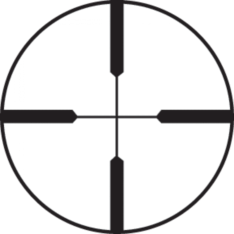 Optics Buying Guide: Scope Reticles The thick lines of this Burris Heavy Duplex reticle make it fast and easy to see against busy target backgrounds.