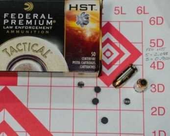 The only +P load tested, the Federal HST produced the best results.