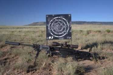 The electronic Mason Target after being punished with 6.5 projectiles all afternoon.