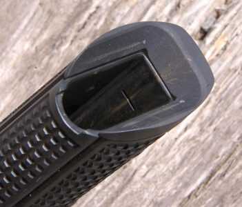 The extended and flared magazine well made rapid reloads a cinch for the author.