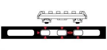 M-Lok accessories can be mounted facing in either direction and are held fast by a combination of cammed T-Nut and recoil lugs which extend into the slots.