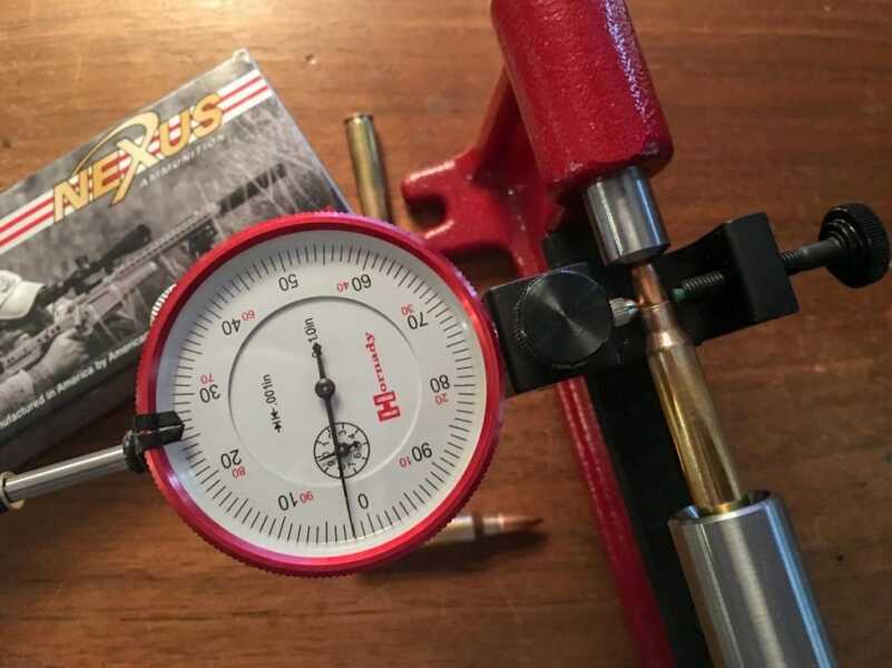 A 6-pound, sub-MOA, 9 5.56mm AR?—Full Review. I sampled randomly selected cartridges from the Nexus match ammo and tested bullet runout using this Hornady Concentricity Gauge. No rounds showed more than 2/1,000ths off center. That's excellent.