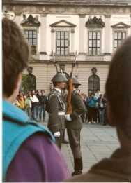 The East German SKS carbine was never imported into the U.S. Note that the photo was taken surreptitiously as communist East Germany did not allow photographs of military, police and para-military personnel and installations.