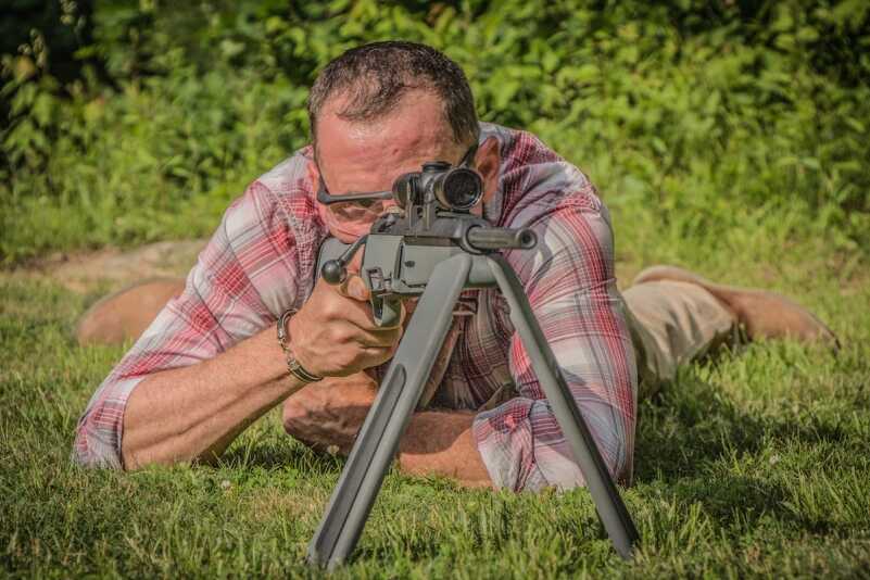 Though the integral bipod on the Steyr Scout Rile is not as rigid or as versatile as say a Harris bipod, it can aid with shooting and is great for resting the rifle.