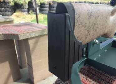 The rear rest accommodated my oversized rifle stock with room to spare. It’s also rubberized, which helps with felt recoil. 