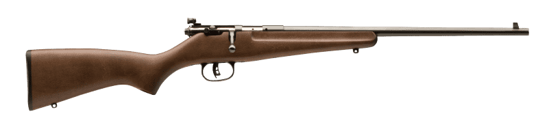 With excellent sights, an easy to operate (and effective) safety and a great price point, you can't miss with the Savage Rascal. Shown with hardwood stock.