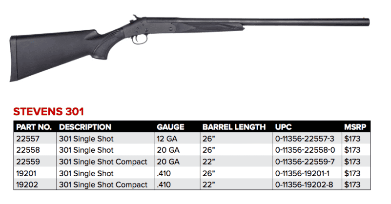 Stevens 301 Single-Shot, Break-Action Shotgun: 3 - NRA 2017