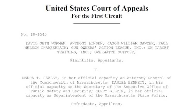 Appeals Court Upholds Massachusetts 'Assault Weapons' Ban