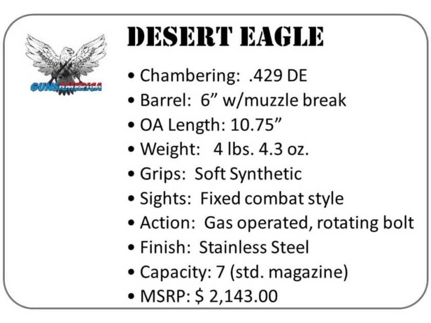 DESERT EAGLE SPREADS ITS WINGS AGAIN – With the New .429 DE Magnum! DESERT EAGLE SPREADS ITS WINGS AGAIN – With the New .429 DE Magnum!