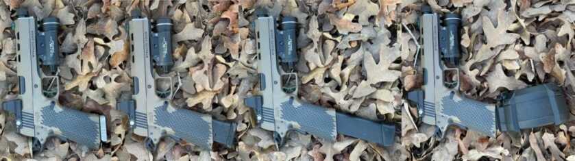 Review: 1911 That Takes Glock Mags?! Meet the Stealth Arms Platypus Stealth Arms Platypus with 17rd, 21rd, 33rd, and 50rd magazines sitting on leaves