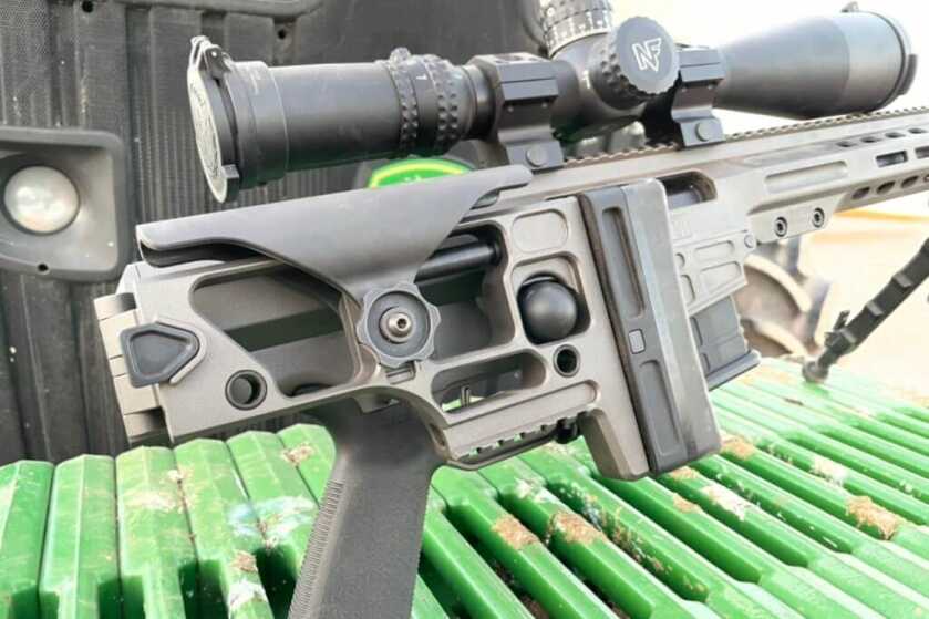 Barrett MRAD: SOCOM's Chosen Precision Rifle - A Comprehensive Review Adjustable stock for the Barrett MRAD protecting the bolt knob