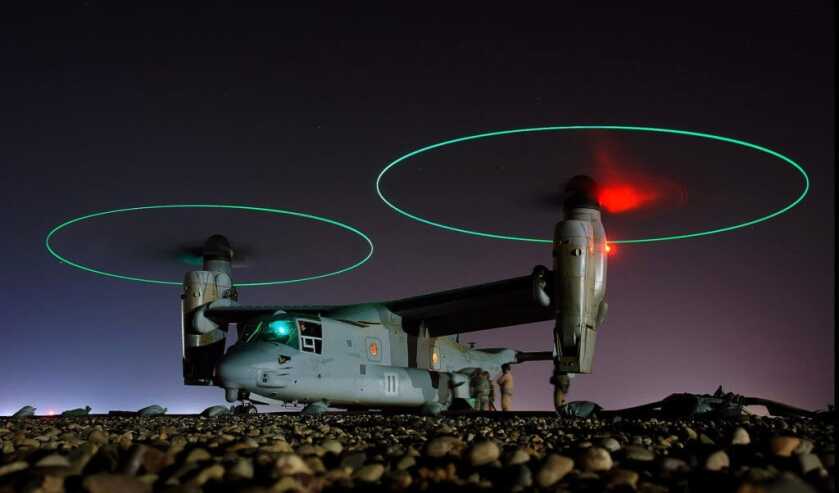 v22 osprey aircraft at night