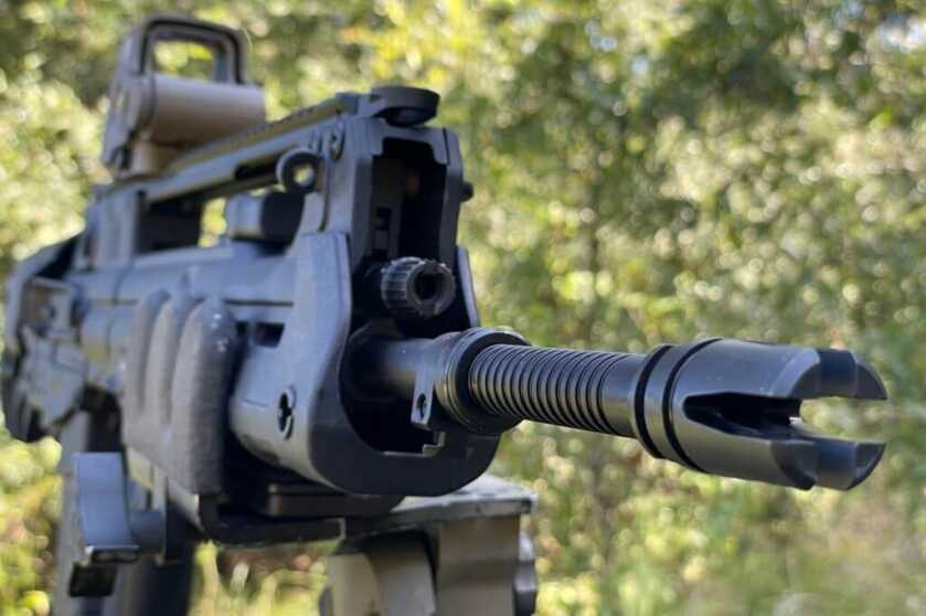 New 20 20" Springfield Armory Hellion barrel featuring a bayonet lug, barrel ribs, and 4-prong flash hider