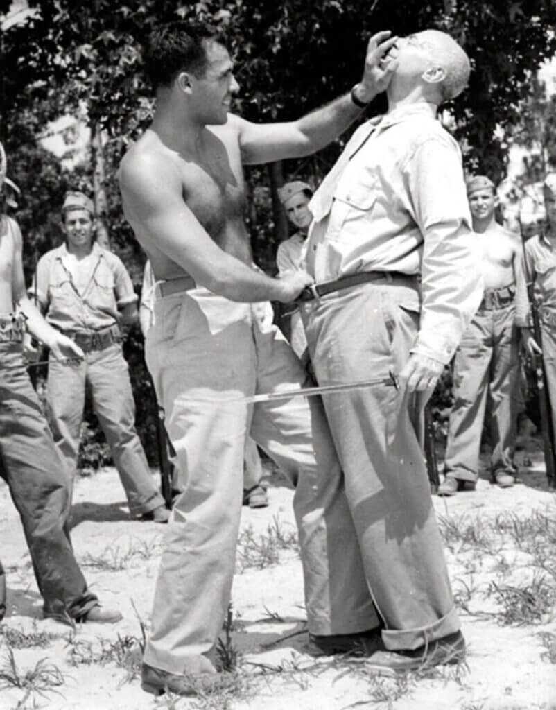Joseph Drexel Biddle training a marine in hand combat