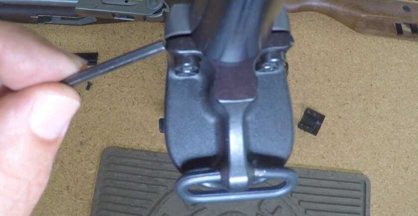 Tightening gas block screws on a Ruger Mini-14 Ranch Rifle.