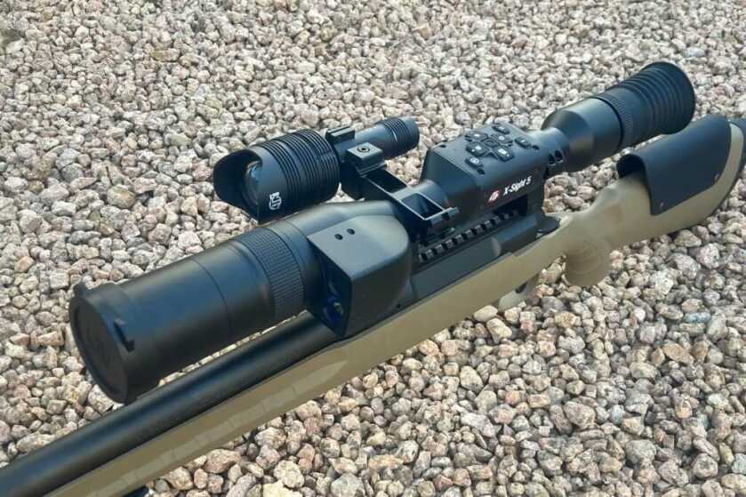 2 - Testing ATN's X-Sight 5 LRF Night Scope ATN X-Sight 5 LRF mounted on rifle
X-Sight 5 LRF features onboard ballistics and laser range finder