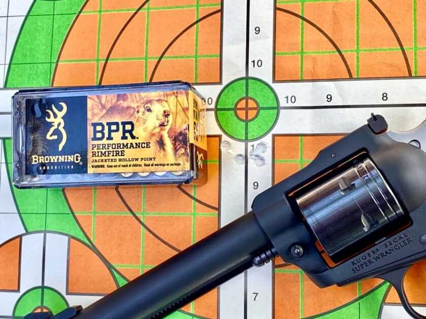 Ruger Super Wrangler revolver with Browning ammo