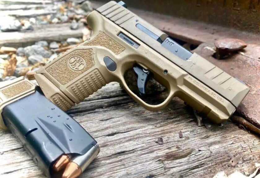 FN Reflex 9mm stippling and ergonomic grip.