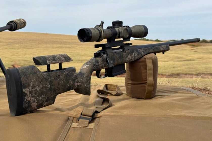 Unveiling the Bergara Premier Divide Bolt-Action Rifle: Full Review AG Composites Chalk Branch 100% carbon stock featuring a Erosion Rogue Camo finish