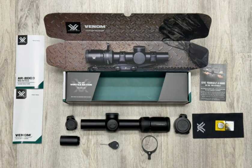 New Scope Review: Meet the Vortex Venom 1-6X24 SFP Vortex Venom 1-6X24 SFP with all included contents