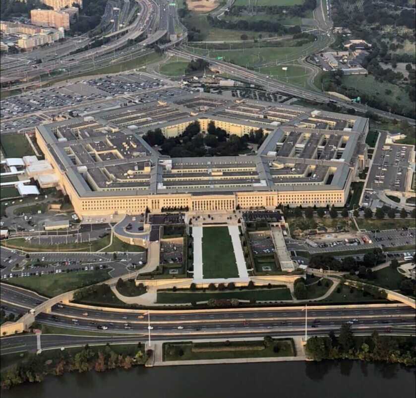 areal photo of the pentagon building