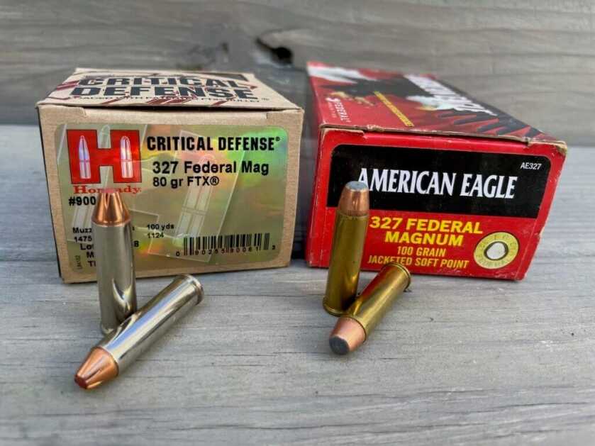Hornady Critical Defense with a 80-gr. FTX bullet or Federal American Eagle with a 100-gr. SP