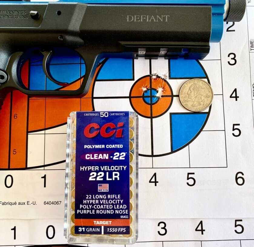 Tangfolio rimfire pistol with ammo and target