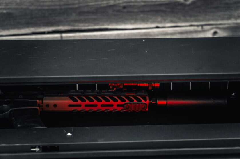 Fast Box with red motion detector light activated.