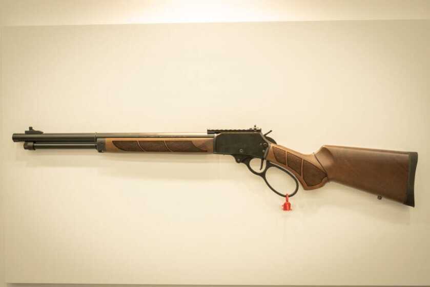A Smith Wesson 1854 on the wall.