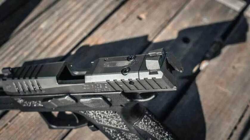 Slide racked on CZ P-09 C Nocturne