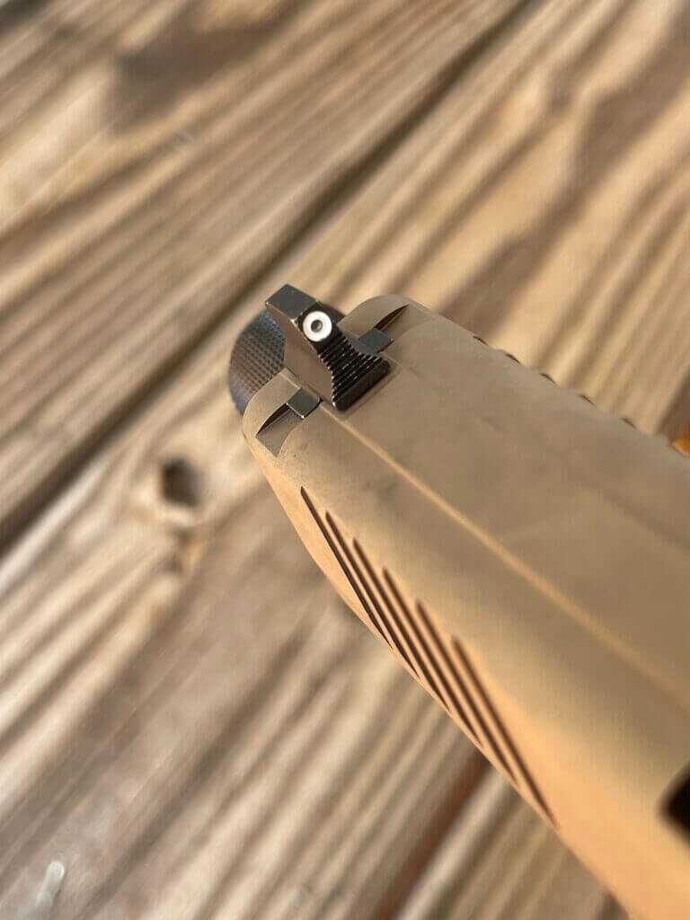 White ring and Tritium insert on front sight