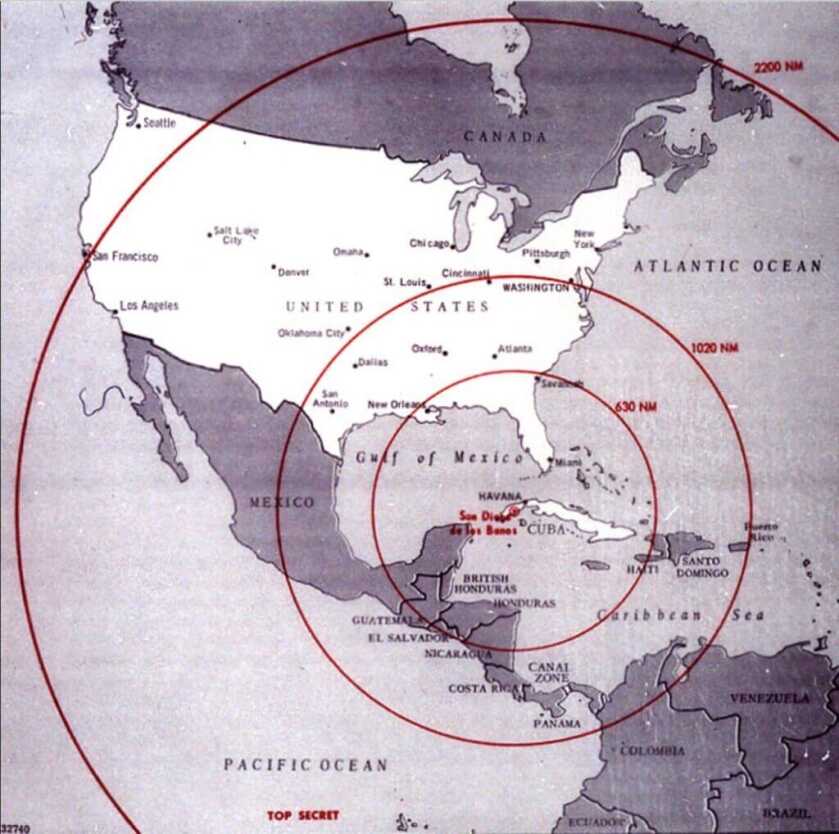 map of Cuban Missile Crisis