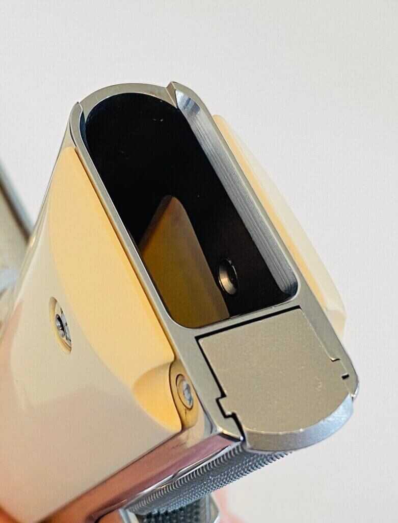 Beveled magwell on Kimber handgun 