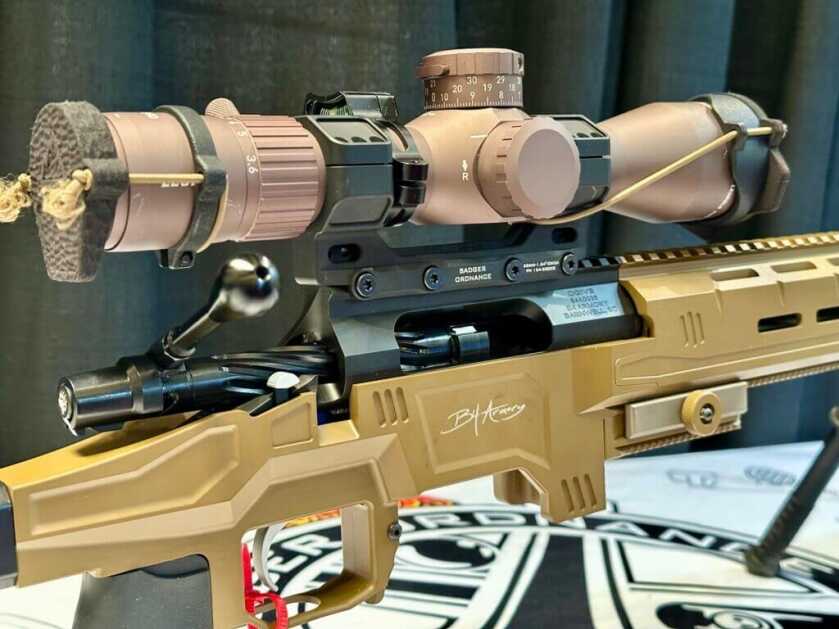 Closeup look at the action of the rifle.