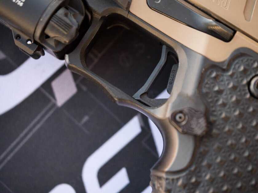 Close up view of the trigger. 