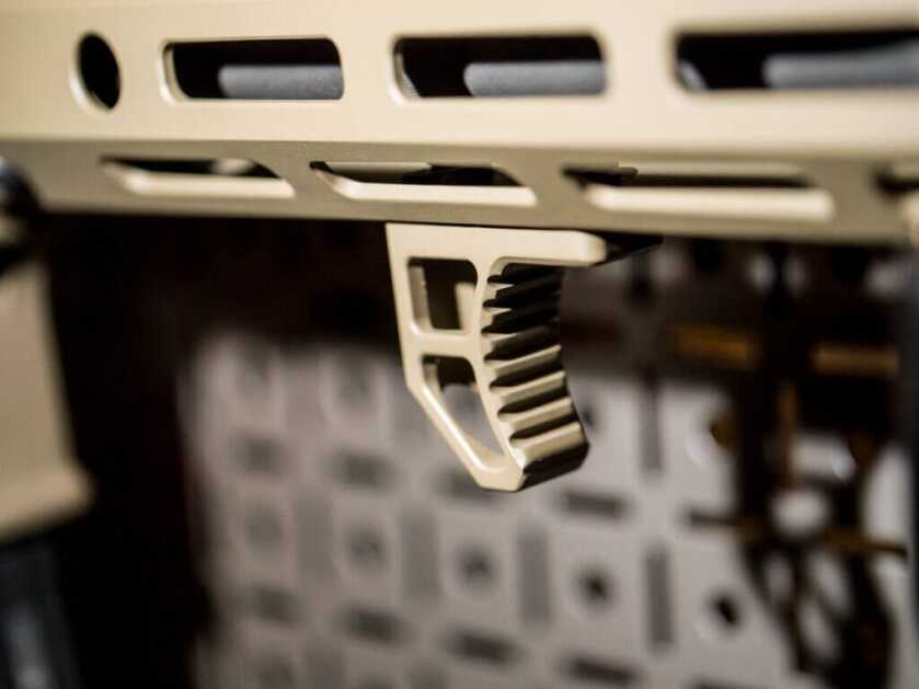 Close up of a handstop.