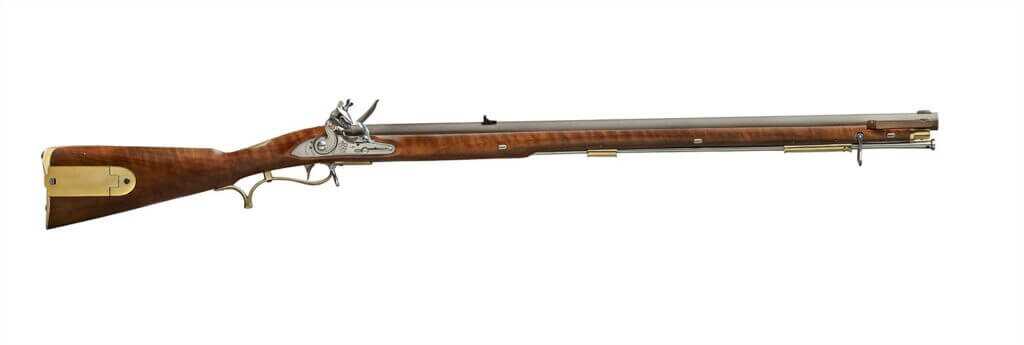 studio profile photo of the rifle on white with the gun facing right.
