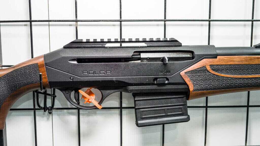 Adler AD500 receiver and magazine close up, semi auto .308 hunting rifle detail