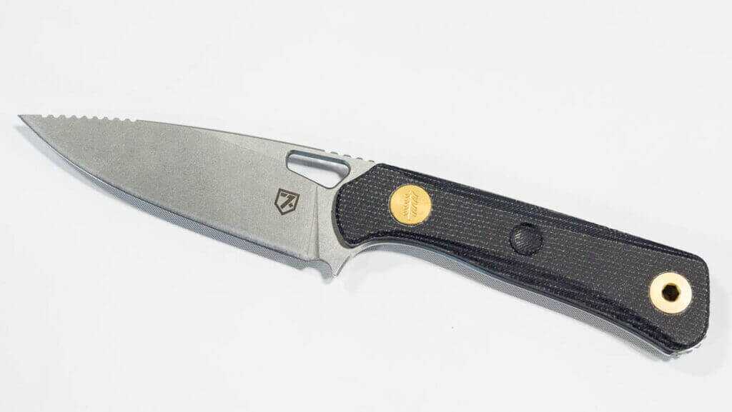 the whole blade laying on a white table.
