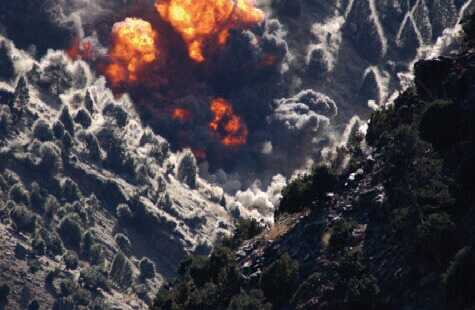 Airstrike in Tora Bora in 2002 during the early Global War on Terror