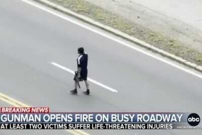 The suspect known as Tyler Brown shooting in the streets.