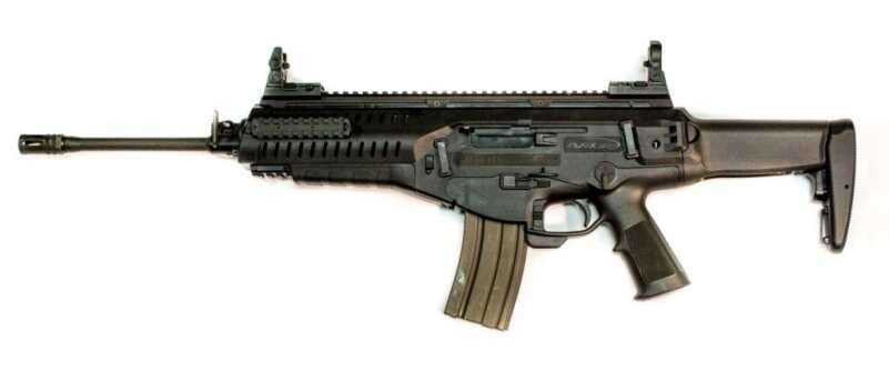 Beretta's ARX100: A Closer Look As configured from the factory with polymer flip-up sights.