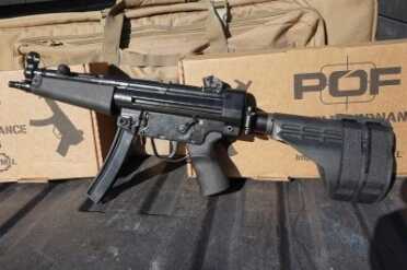 MP-5 Clone from Pakistan - Pakistani Ordnance Factory’s POF-5 The POF-5 with the folding brace is still compact, but not as small as the POF-5K.