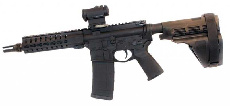 Here the brace is installed partially. Note how it's not butting up against the receiver.