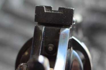 The rear sight is simple and effective. 