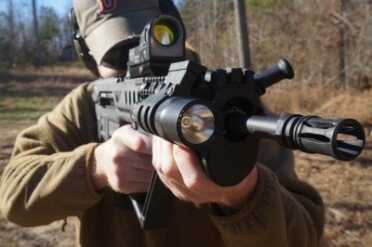 The offset light makes it even more effective at night, and for home defense.
