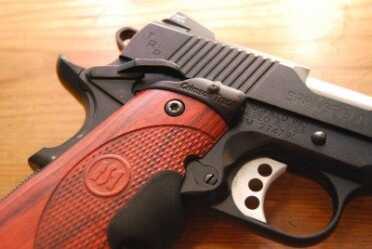 The grips are standard, so you can use most any style you want, like these Crimson Trace Master Series Lasergrips.